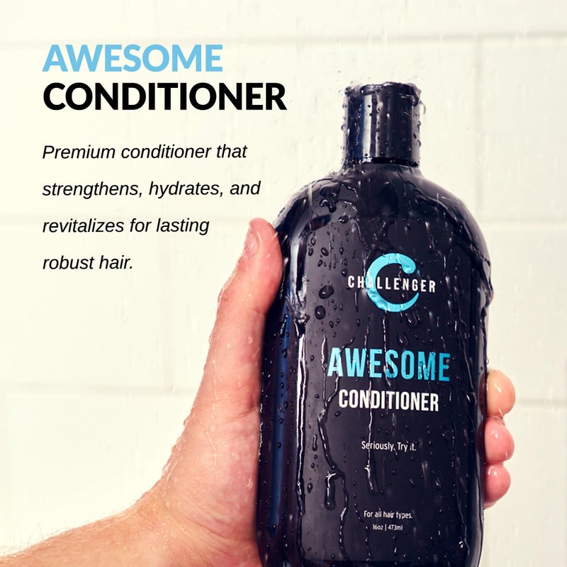 Challenger Awesome Mint Conditioner | Men's Shower Product | For Itchy & Dry Scalp | Removes Dirt & Oils | Coconut Oil, Jojoba Oil, Hydrolyzed Keratin | Sulfate Free | 16oz - Image 5